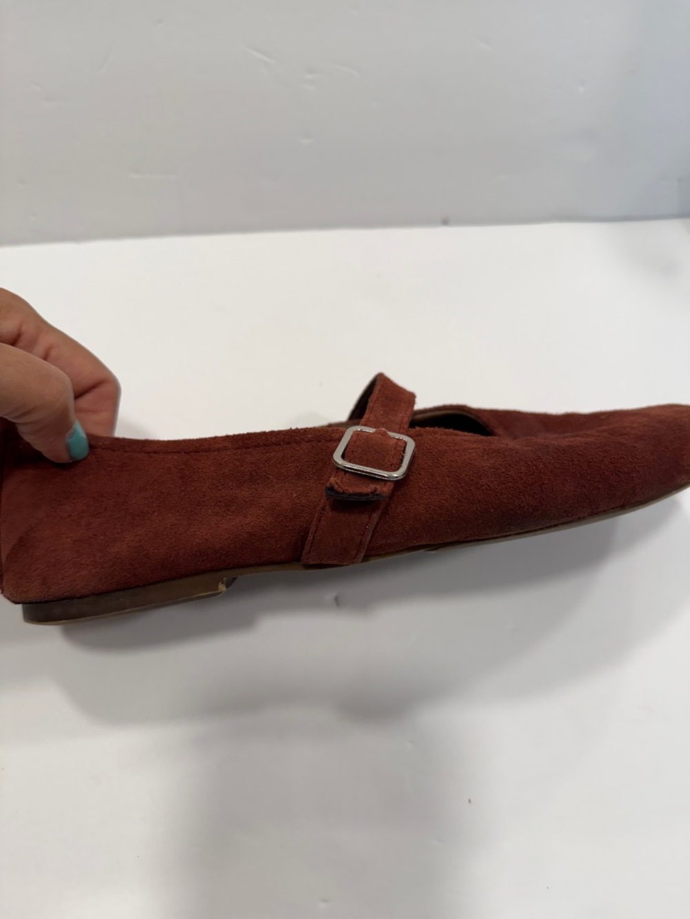 Ulanka Rust Suede Mary Jane Flats size 39 - Picture 4 of 9